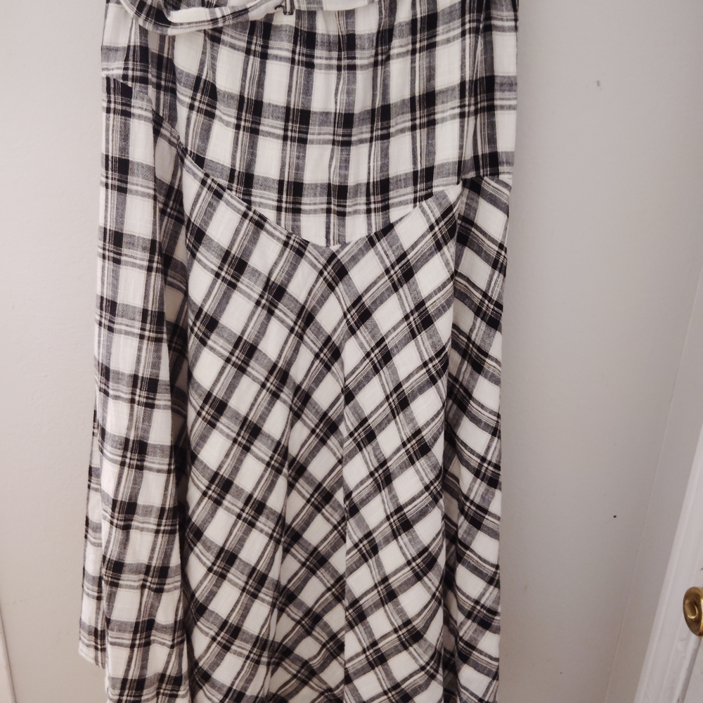 Free People Monochrome Plaid A-Line Skirt NWT - Picture 2 of 3